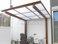フル木製調自転車バイク屋根 TAKASHOアートポート